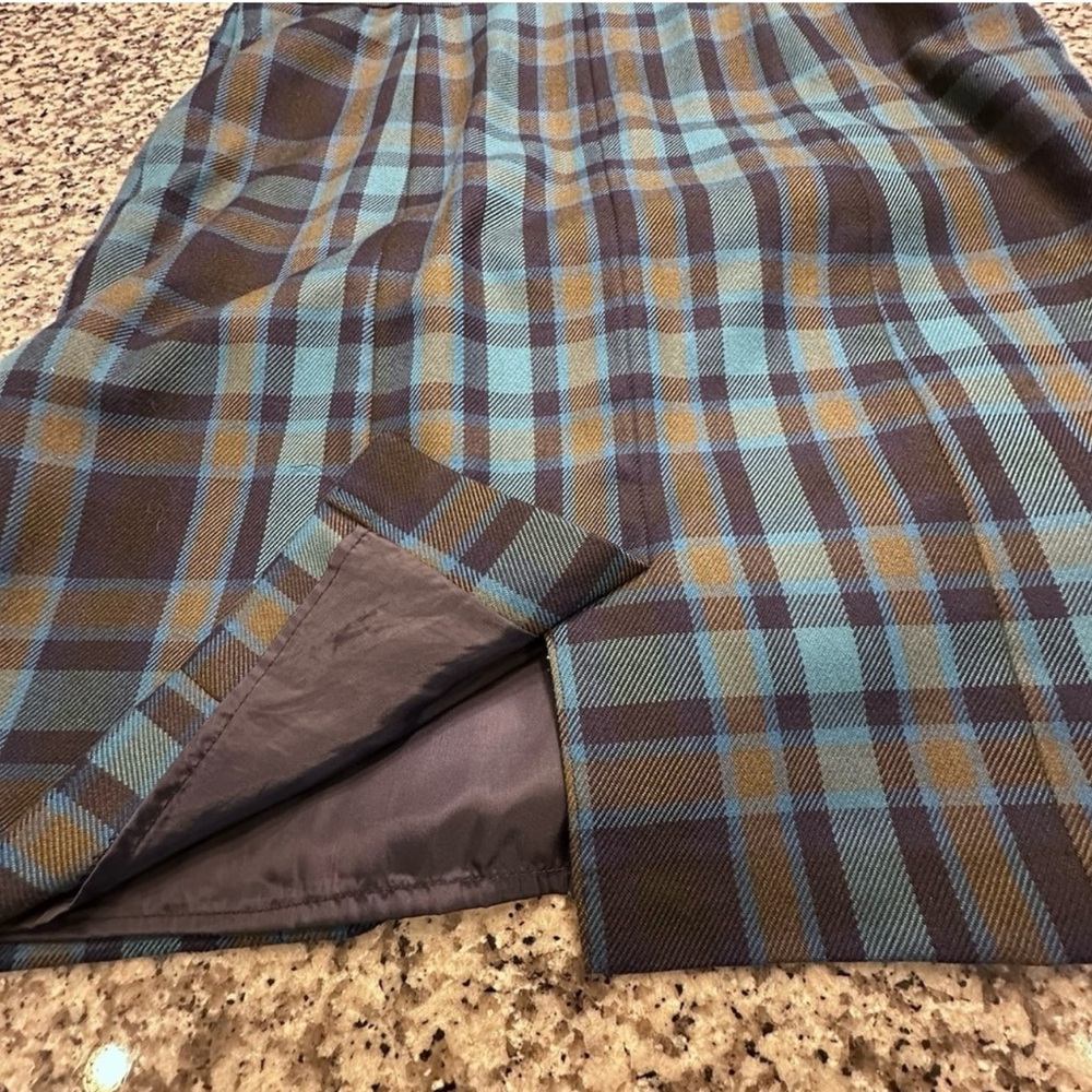💙Tommy Hilfiger Navy and Blue Plaid Midi Dress - Picture 12 of 14